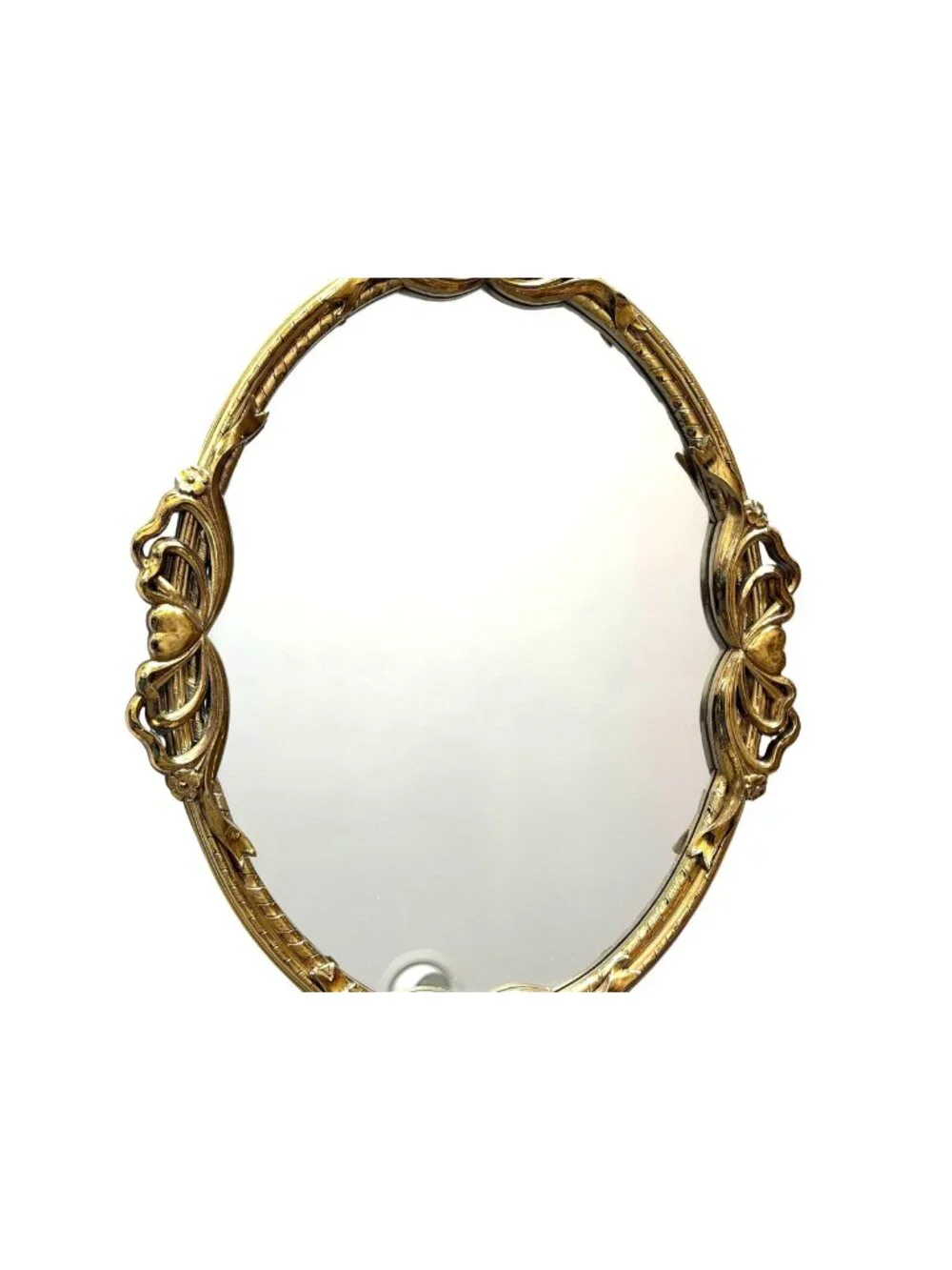 1960s Hollywood Regency gold oval mirror Victorian Baroque style